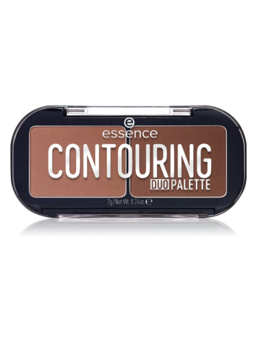 essence CONTOURING DUO PALETTE контурираща палитра за лице цвят 20 Darker Skin 7 гр.