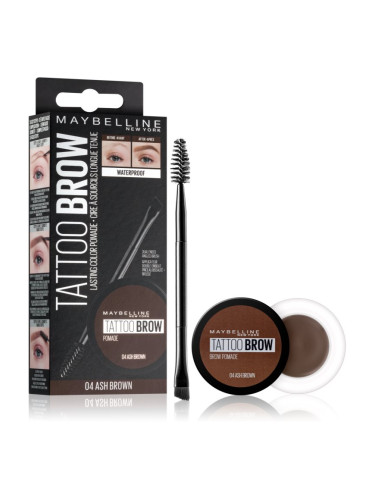 MAYBELLINE NEW YORK Tattoo Brow гел-помада за вежди цвят 04 Ash Brown 3.5 мл.