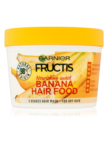 Garnier Fructis Banana Hair Food подхранваща маска за суха коса 390 мл.