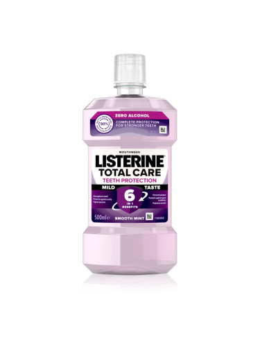 Listerine Total Care Zero вода за уста за цялостна защита на зъбите без алкохол вкус Smooth Mint  500 мл.