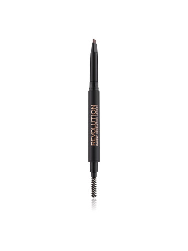Makeup Revolution Duo Brow Definer прецизен молив за вежди цвят Medium Brown 0.15 гр.