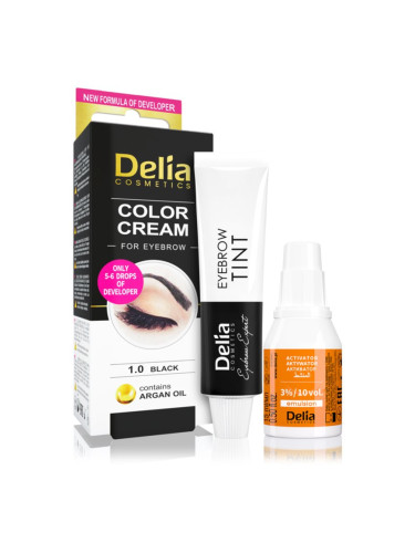 Delia Cosmetics Argan Oil цвят за вежди цвят 1.0 Black 15 мл.