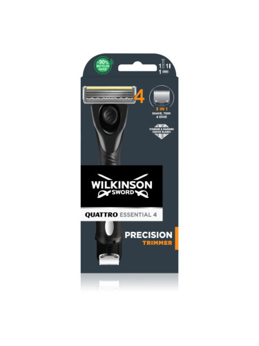 Wilkinson Sword Quattro Precision Trimmer самобръсначка + резервни остриета 1 бр.