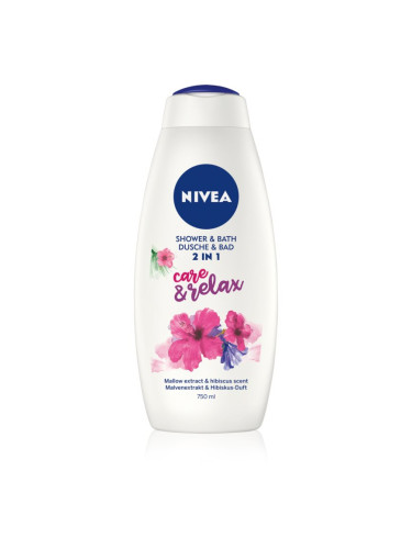 Nivea Care & Relax пяна за вана и душ гел 2 в 1 750 мл.