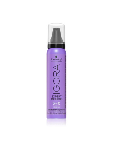 Schwarzkopf Professional IGORA Expert Mousse оцветяващ мус За коса цвят 5-0 Light Brown Natural 100 мл.