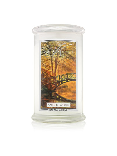 Kringle Candle Amber Wood ароматна свещ 624 гр.