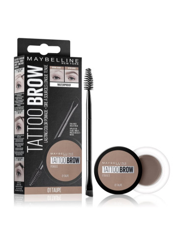 MAYBELLINE NEW YORK Tattoo Brow гел-помада за вежди цвят 01 Taupe 3.5 мл.