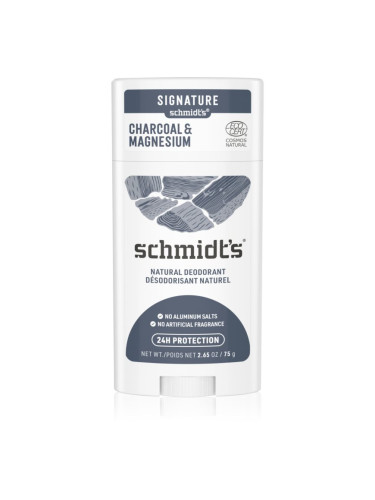 Schmidt's Charcoal + Magnesium дезодорант стик 24 часа 75 гр.