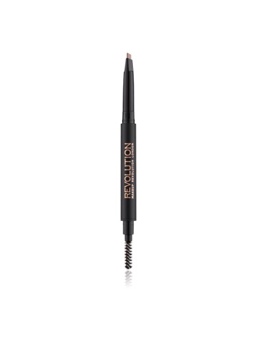 Makeup Revolution Duo Brow Definer прецизен молив за вежди цвят Light Brown 0.15 гр.