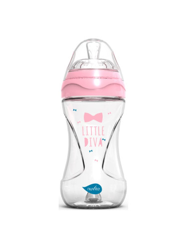 Nuvita Glass bottle Pink бебешко шише Glass/Pink 240 мл.
