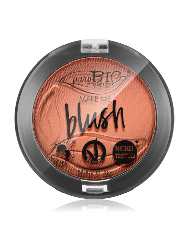 puroBIO Cosmetics Long-lasting Blush дълготраен руж цвят 02 Matte Coral Pink 5,2 гр.