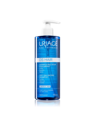 Uriage DS HAIR Soft Balancing Shampoo почистващ шампоан за чувствителна кожа на скалпа 500 мл.