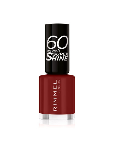Rimmel 60 Seconds Super Shine лак за нокти цвят 320 Rapid Ruby 8 мл.