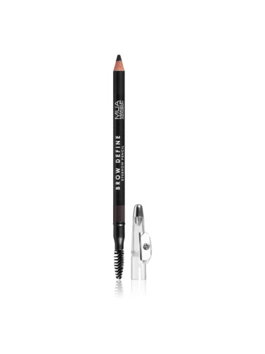 MUA Makeup Academy Brow Define дълготраен молив за вежди с четка цвят Dark Brown 1,2 гр.