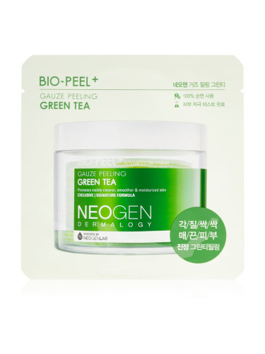 Neogen Dermalogy Bio-Peel+ Gauze Peeling Green Tea ексфолиращи тампони за лице за освежаване и хидратация 1 бр.