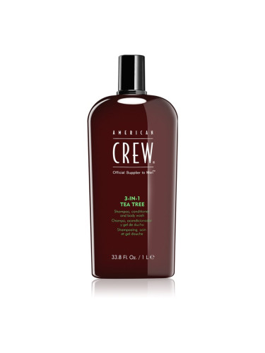 American Crew Hair & Body 3-IN-1 Tea Tree шампоан, балсам и душ гел 3 в 1 за мъже 1000 мл.