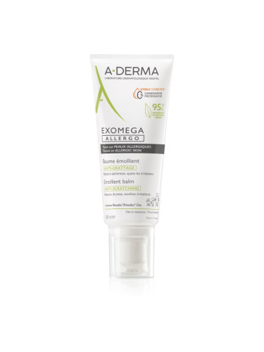A-Derma Exomega Control Allergo хидратиращ крем за подсилване на защитната бариера на чувствителна и атопична кожа 200 мл.