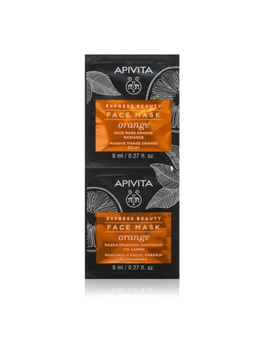 Apivita Express Beauty Radiance Face mask Orange освежаваща маска за лице 2x8 мл.