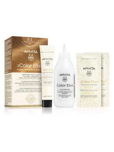 Apivita My Color Elixir боя за коса без амоняк цвят 9.3 Very Light Blonde Gold 1 бр.