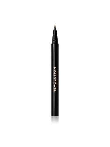 Makeup Revolution Hair Stroke Brow Pen маркер за вежди цвят Dark Brown 0.5 мл.