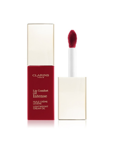 Clarins Lip Comfort Oil Intense маслен гланц за устни с подхранващ ефект цвят 07 Intense Red 7 мл.