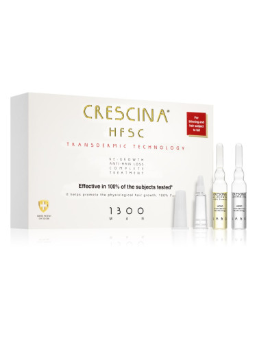 Crescina Transdermic 1300 Re-Growth and Anti-Hair Loss грижа за растеж на косата против косопад за мъже 20x3,5 мл.