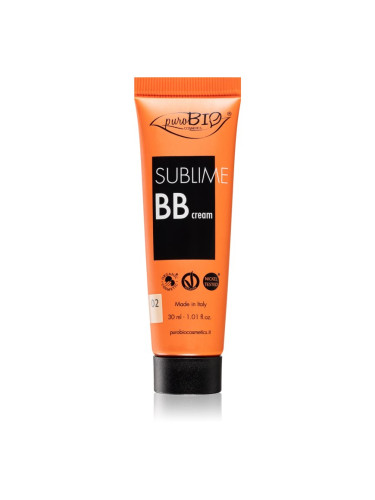 puroBIO Cosmetics Sublime BB Cream хидратиращ BB крем цвят 02 30 мл.