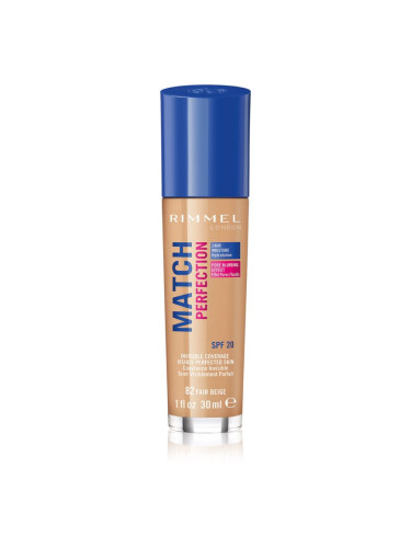 Rimmel Match Perfection течен фон дьо тен SPF 20 цвят 082 Fair Beige 30 мл.