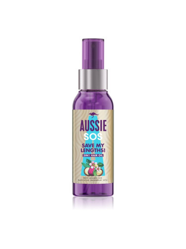 Aussie SOS Save My Lengths! 3in1 Hair Oil подхранващо масло за коса 100 мл.