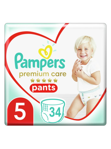 Pampers Premium Care Pants Junior Size 5 еднократни пелени гащички 12-17 kg 34 бр.