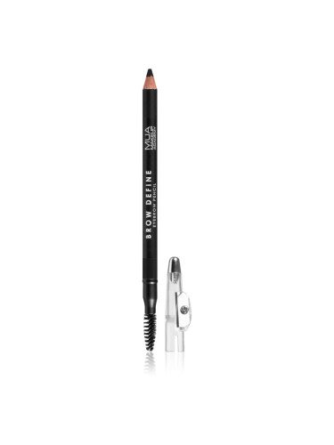 MUA Makeup Academy Brow Define дълготраен молив за вежди с четка цвят Black 1,2 гр.