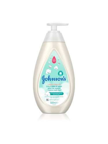 Johnson's® Cottontouch пяна за вана и миещ гел  2 в 1 за деца 500 мл.