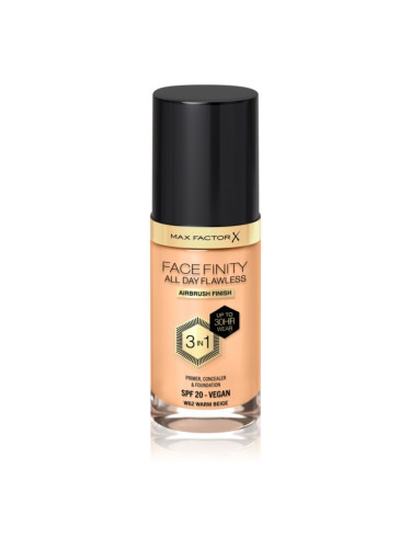 Max Factor Facefinity All Day Flawless дълготраен фон дьо тен SPF 20 цвят 62 Warm Beige 30 мл.
