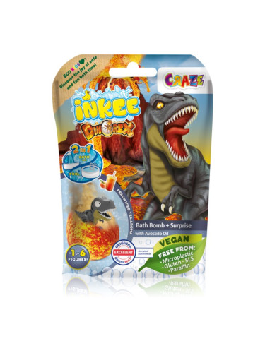 Craze INKEE Dino бомбичка за вана за деца с изненада 1 бр.