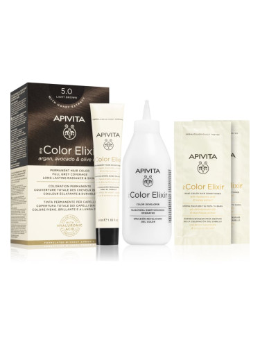 Apivita My Color Elixir боя за коса без амоняк цвят 5.0 Light Brown 1 бр.