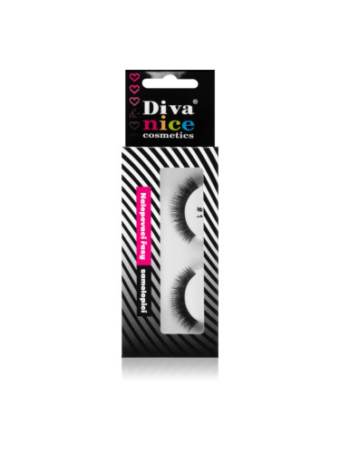 Diva & Nice Cosmetics Accessories Lashes изкуствени мигли от естествен косъм No. 1 1 бр.