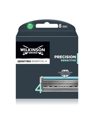 Wilkinson Sword Quattro Titanium Sensitive сменяеми глави 8 бр.