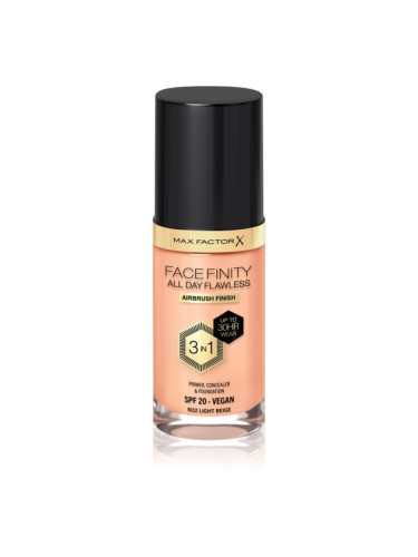 Max Factor Facefinity All Day Flawless дълготраен фон дьо тен SPF 20 цвят 32 Light Beige 30 мл.