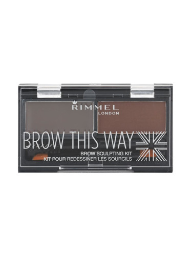 Rimmel Brow This Way палитра за вежди цвят 003 Dark Brown 1,3 гр.