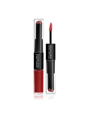 L’Oréal Paris Infallible 24H дълготрайно червило и гланц за устни 2 в 1 цвят 502 Red To Stay 5,7 гр.