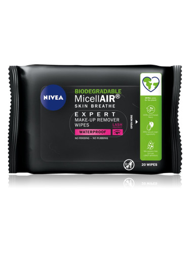 NIVEA MicellAir Expert мицеларни кърпички за почистване на грим 20 бр.