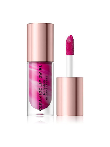 Makeup Revolution Ceramide Swirl хидратиращ блясък за устни цвят Berry Pink 4,5 мл.