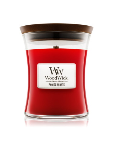 Woodwick Pomegranate ароматна свещ с дървен фитил 275 гр.