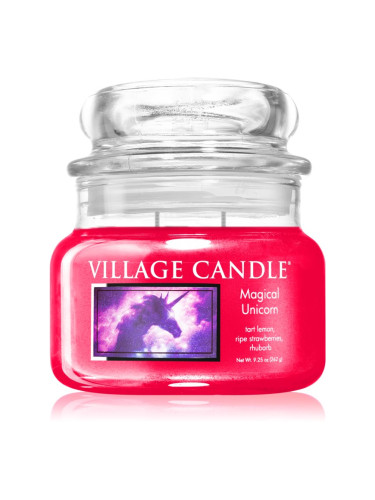 Village Candle Magical Unicorn ароматна свещ (Glass Lid) 262 гр.