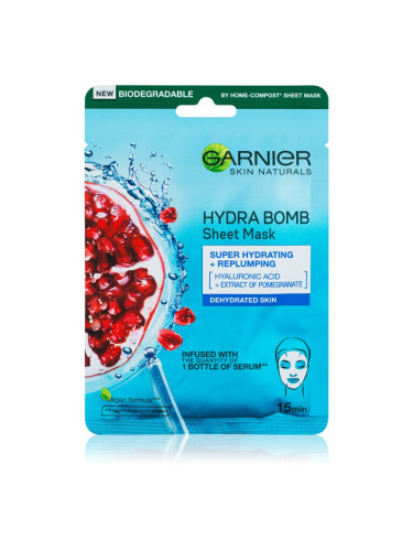 Garnier Skin Naturals Moisture+Aqua Bomb хидратираща платнена маска с хиалуронова киселина 1 бр.