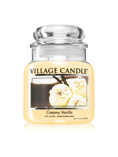 Village Candle Creamy Vanilla ароматна свещ (Glass Lid) 389 гр.