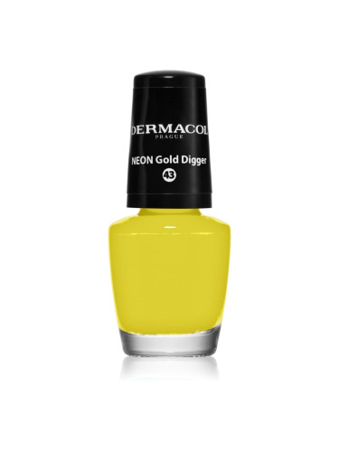 Dermacol Neon неонов лак за нокти цвят 43 Gold Digger 5 мл.