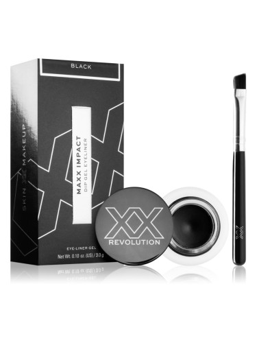 XX by Revolution MAXX IMPACT гел очна линия с четка цвят Black 3 гр.