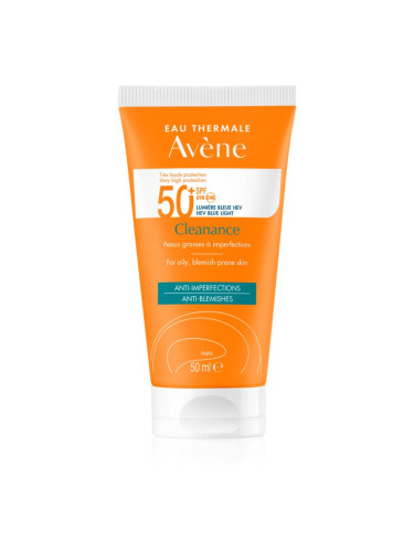 Avène Cleanance Solaire слънцезащита за кожа, склонна към акне SPF 50+ 50 мл.