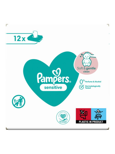 Pampers Sensitive мокри почистващи кърпички за деца за чувствителна кожа 12x52 бр.